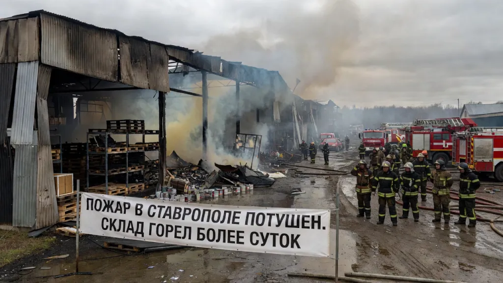 Пожар в Ставрополе потушен. Склад горел больше суток
